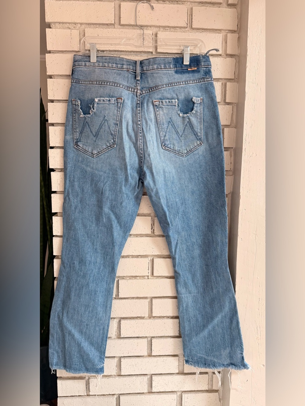 MOTHER The Inside Crop Step Fray Size 31 Modified Distressed Raw Hem Blue - Picture 2 of 12